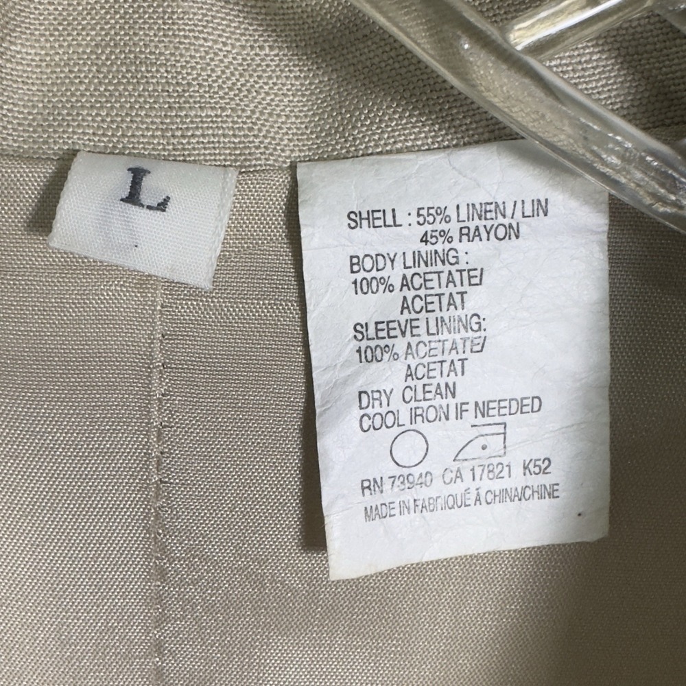 Henry Grethel Context Linen Jacket Mens Large Beige Blazer Sport Coat Vintage‎ - Picture 9 of 15